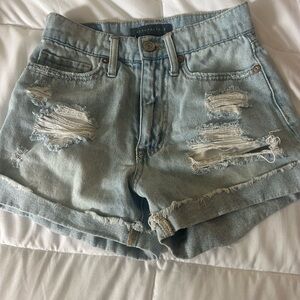 Aeropostale Light Blue Distressed Denim Shorts